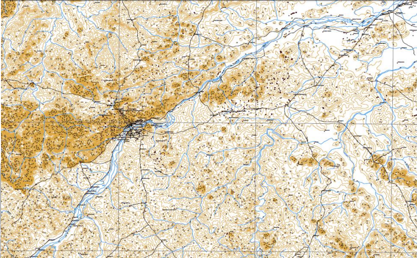 Nigerian Satellite Captures Topographic Map Of South West Mali Produced for the Intervention in Mali