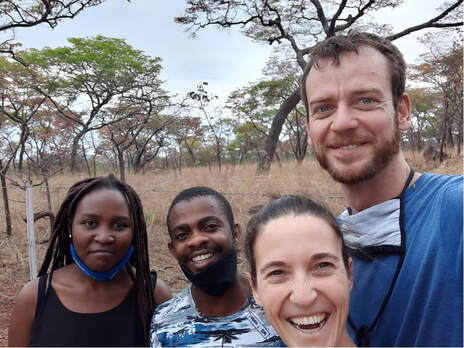 The Team From the left, Shania (UZ), Tafadzwa (NUST), Claire and William